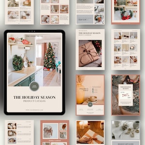 製品カタログ | ルックブック | ギフトガイドテンプレート | 編集可能なCanvaテンプレート | ホリデーカタログ | ホリデーギフトガイド | モダンミニマリストデザイン