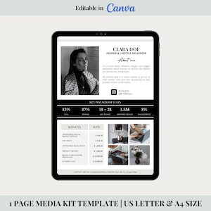Instagram インフルエンサー メディアキット テンプレート | Canva テンプレート | Instagram メディアキット テンプレート | インフルエンサー レートシート | メディア プレスキット