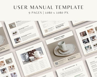 Modelo de Manual do Usuário | Modelo de Manual de Instruções do Produto | Modelo de Guia do Usuário | Modelo de Manual de Instalação | Modelo Canva Editável