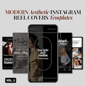 Instagram Reel Covers Vorlagen | Moderne ästhetische Instagram Marketing Vorlagen | Minimalist Reel Covers | Business Rollen | Canva Vorlage