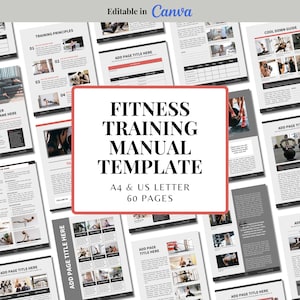 Training Manual Template for Fitness Coaching | Fitness Ebook Template | Fitness Training Manual Book Template | Fitness Canva Template