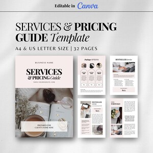 Services & Pricing Guide Template | New Client Welcome Template | Client Onboarding Template | Client Proposal Template | CANVA Template