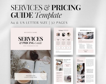 Service & Pricing Guide Vorlage | Willkommens-Vorlage für neue Kunden | Kunden-Onboarding-Vorlage | Kundenvorschlag Vorlage | CANVA Vorlage