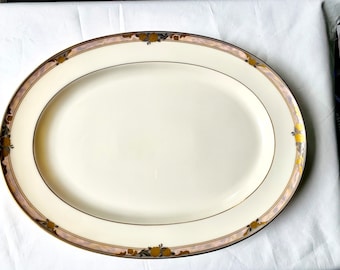 ミカサ　Fine Ivory LAC79PROSE ディナープレート×9 Vintage Mikasa Ivory Oval Platter – Fine Prose LAC 78, Made in