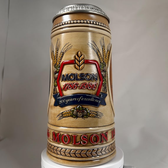 Vintage Beer Stein Mug John Molson 1786-1986 Commemorative - Etsy