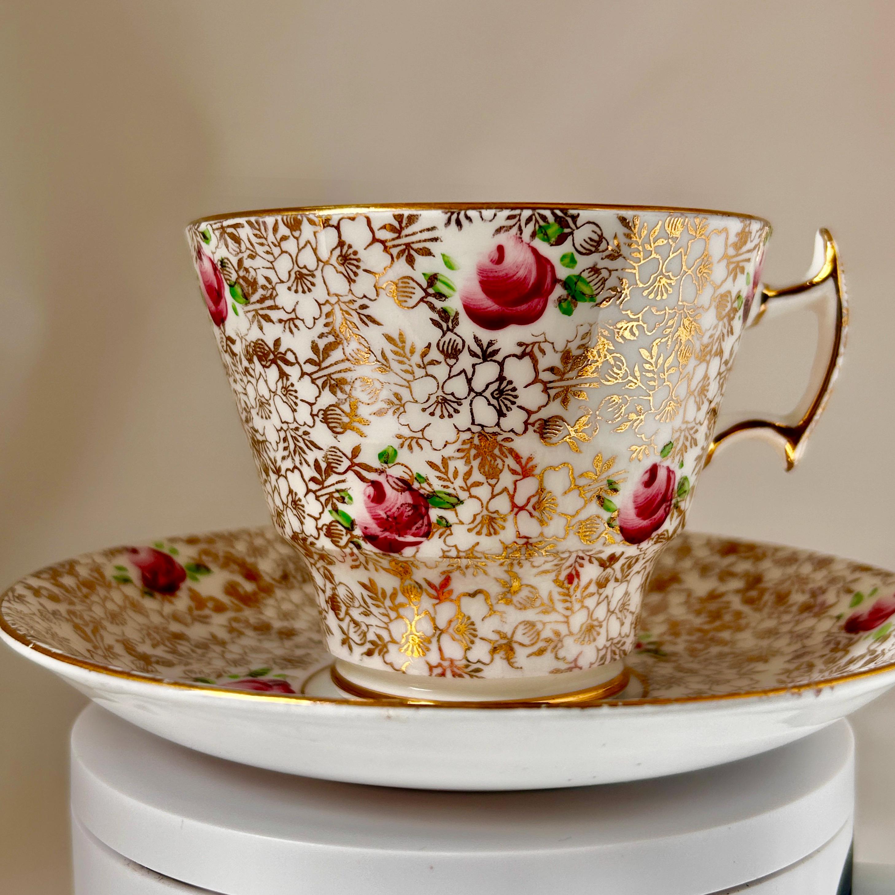 Vintage Phoenix Bone China Teacup and Saucer: English Floral