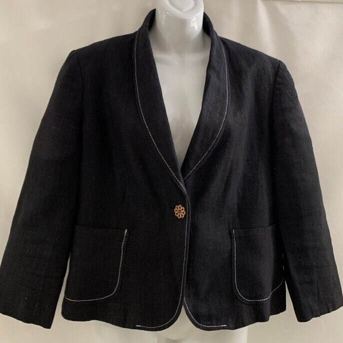 Black linen jackets ladies deals