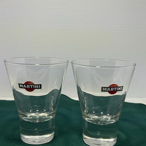 Set of 2 Vintage Martini Glass French Bistro Style Aperitif Barware