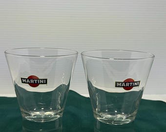 Ensemble de 2 verres à martini vintage français de style bistrot pour l'apéritif