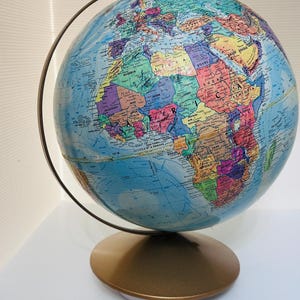 Vintage Replogle World Globe: 1970s Raised Relief Desk Decor