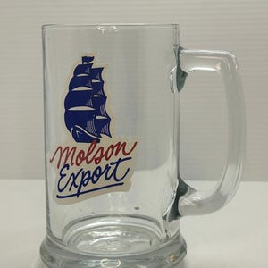 Molson Export Beer Glass Sailboat  - 5 1/2&quot; Collectible Brewery Glassware
