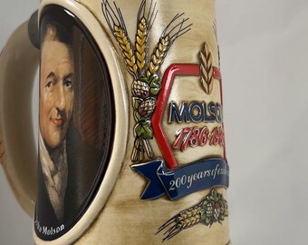 Vintage Beer Stein Mug John Molson 1786-1986 Commemorative - Etsy
