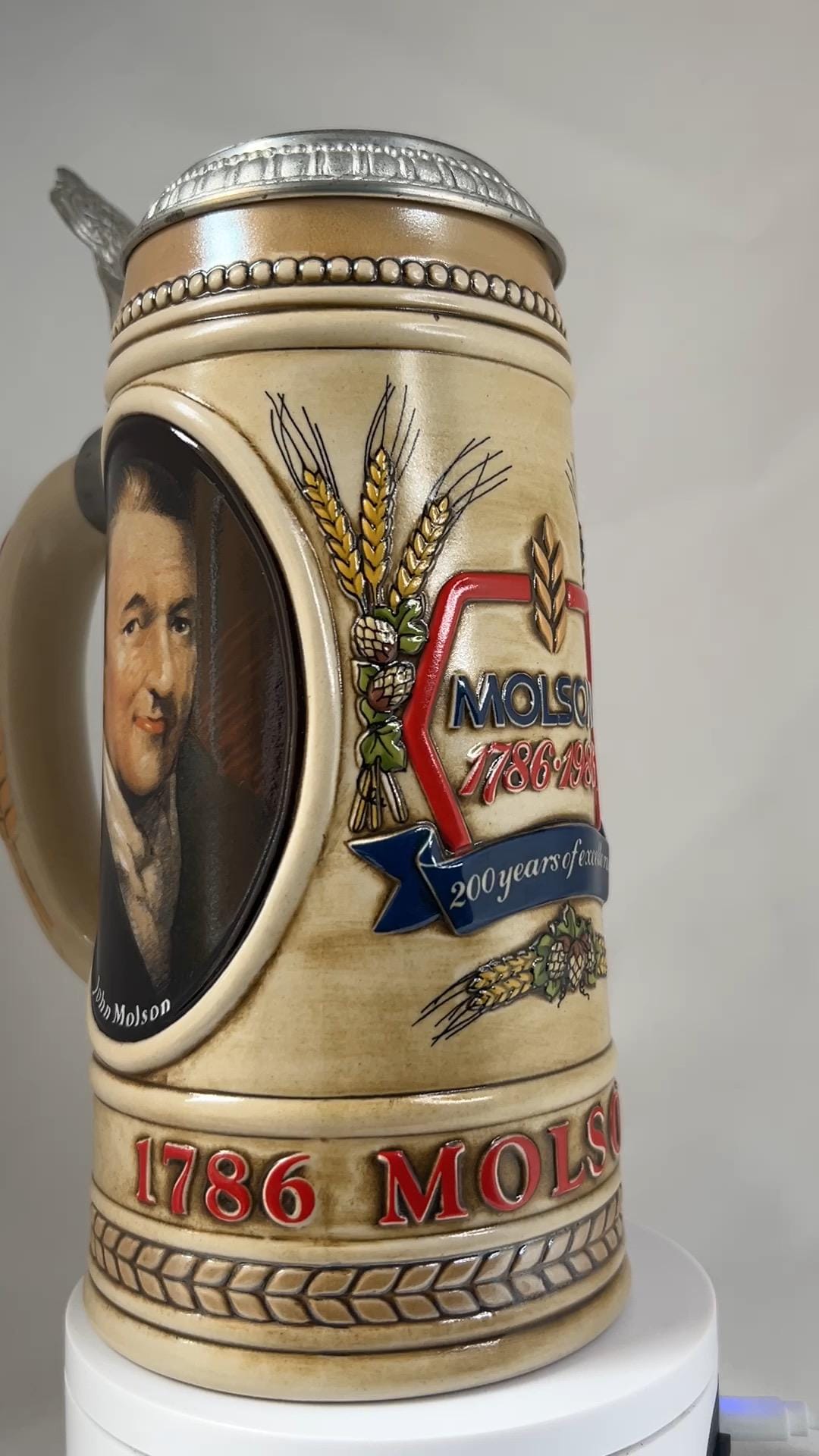Vintage Beer Stein Mug John Molson 1786-1986 Commemorative - Etsy