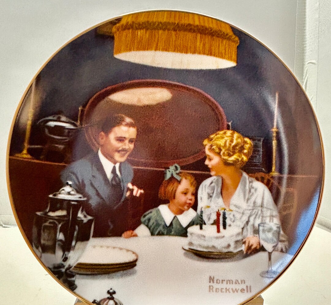 Norman Rockwell birthday Wish Collectible Plate. - Etsy