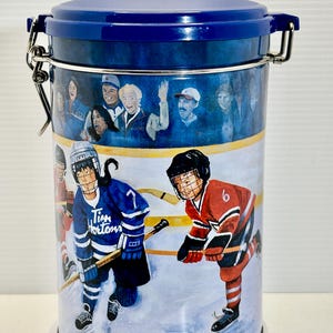 Tim Hortons Winning Goal Limited Edition #2 Metal Canister Collectible Vintage Coffee Tea Storage