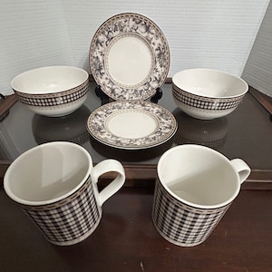 Vintage ROYAL DOULTON  Studio Provence 6-Piece Set – Bowls, Plates & Mugs in Excellent Condition