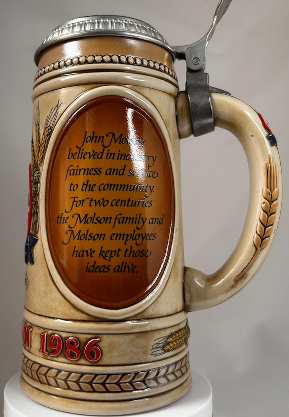 Vintage Beer Stein Mug John Molson 1786-1986 Commemorative - Etsy