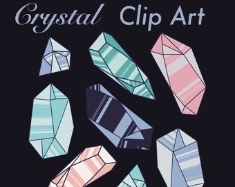 Pastelowy kryształ Clip Art Cyfrowe pobieranie
