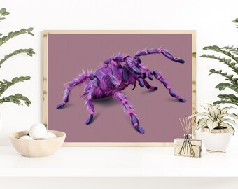 Szalona Magenta Tarantula Wydruk Cyfrowy
