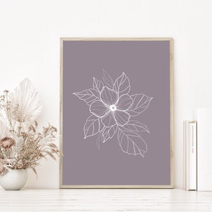 Mauve & White Floral Print - DIGITAL DOWNLOAD- 8.5”x 11”