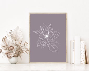 Nadruk kwiatowy w kolorze fioletowo-białym - POBIERANIE CYFROWE - 8,5” x 11”