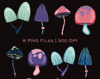 Clipart z grzybem psychodelicznym