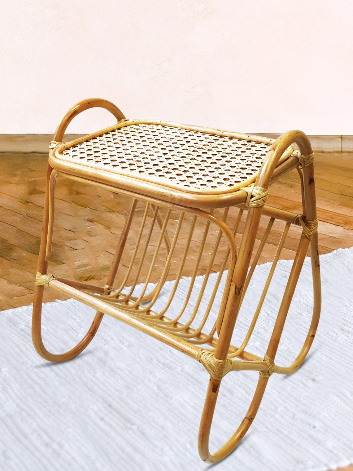 Vintage Bamboo Coffee Table Living Room Wood Coffee Table Etsy