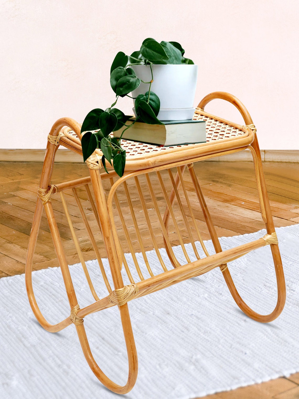 Vintage Bamboo Coffee Table Living Room Wood Coffee Table Etsy