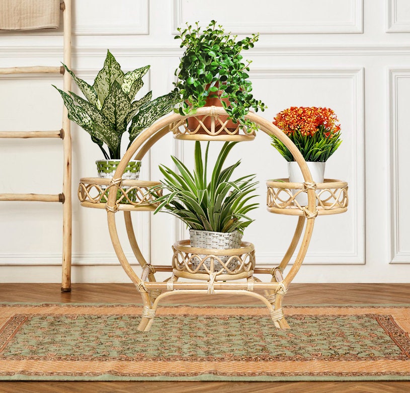Bamboo Plant Stand Wood Stand for Plants Rattan Plant Etsy Australia