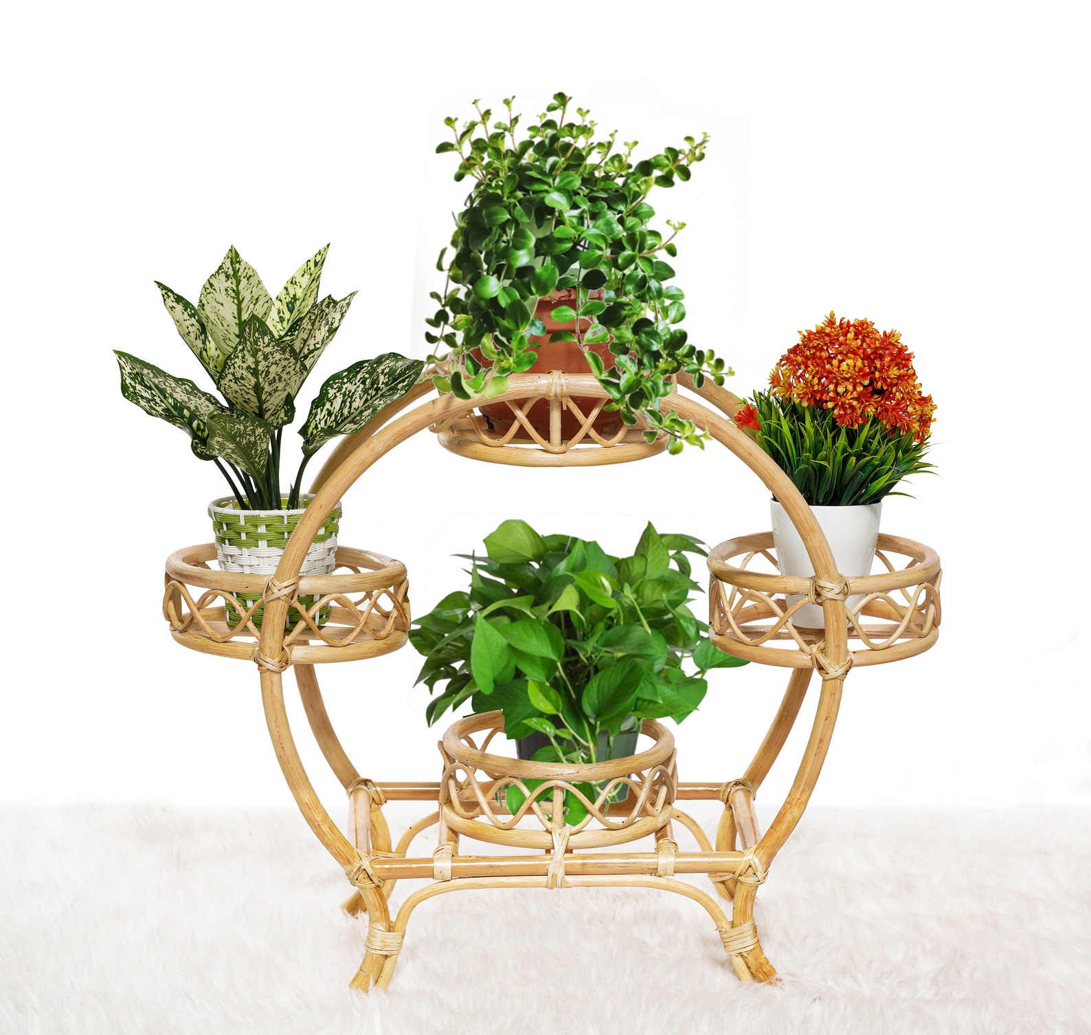 Bamboo Plant Stand Wood Stand for Plants Rattan Plant Etsy Australia