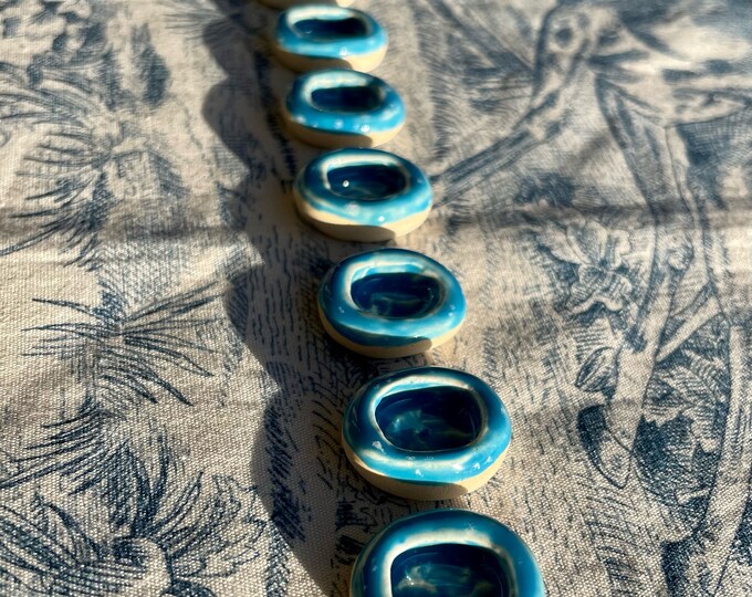 NINE Ceramic Paint Pans/half Pans, Set of Pottery Pans, Handmade Paint