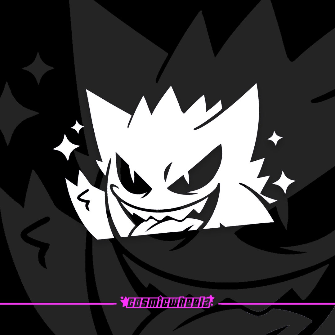 Gengar Peeking Sticker Funny Laptop Car Window Bumper 4x4 Ute Decal Pokemon 4wd