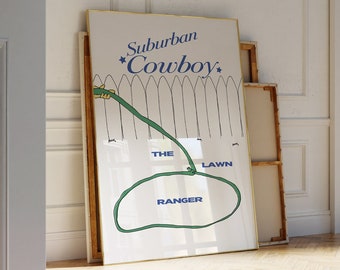Lasso Cowgirl Kunst Poster, Rodeo Wand Kunst, Hand Illustriert | Wohnung Dekor, Trendige Wand Kunst | Cowgirl Schlafzimmer Dekor