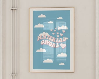 Material Gworl Wall Art | Material Girl | Digital Poster Downloadable Print  Holiday