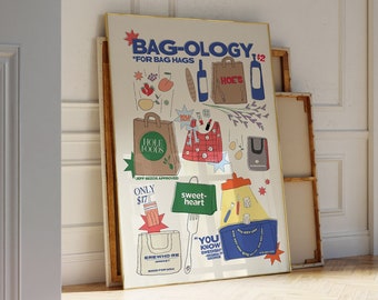 Vintage Tote Bag Obst Poster, Küche Wein Kunst, Hand-illustriert | Wohnung Dekor | Druckbare Funky Kitchen Wohnung Dekor für Weinliebhaber