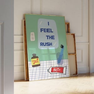 Troye Feel The Rush Wall Art, Hand-Illustrated Poppers Decor | Apartment Decor, Trendy Wall Art | Rush Poppers Decor for Apartments