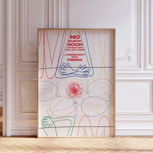 Dinner Party With Friends Kunst Poster, Illustration Druck | Wohnung Dekor, trendige Wandkunst | Dinner Party Art für die ästhetische Wohnung Decor