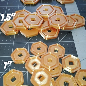 Roblox pretend play plastic gold coins Kids birthday gifts / party favors / good behavior awards/ Cupcake topper / cake topper /decorations image 6