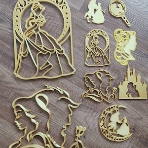Beauty and the beast style Ornaments 4-5inch size