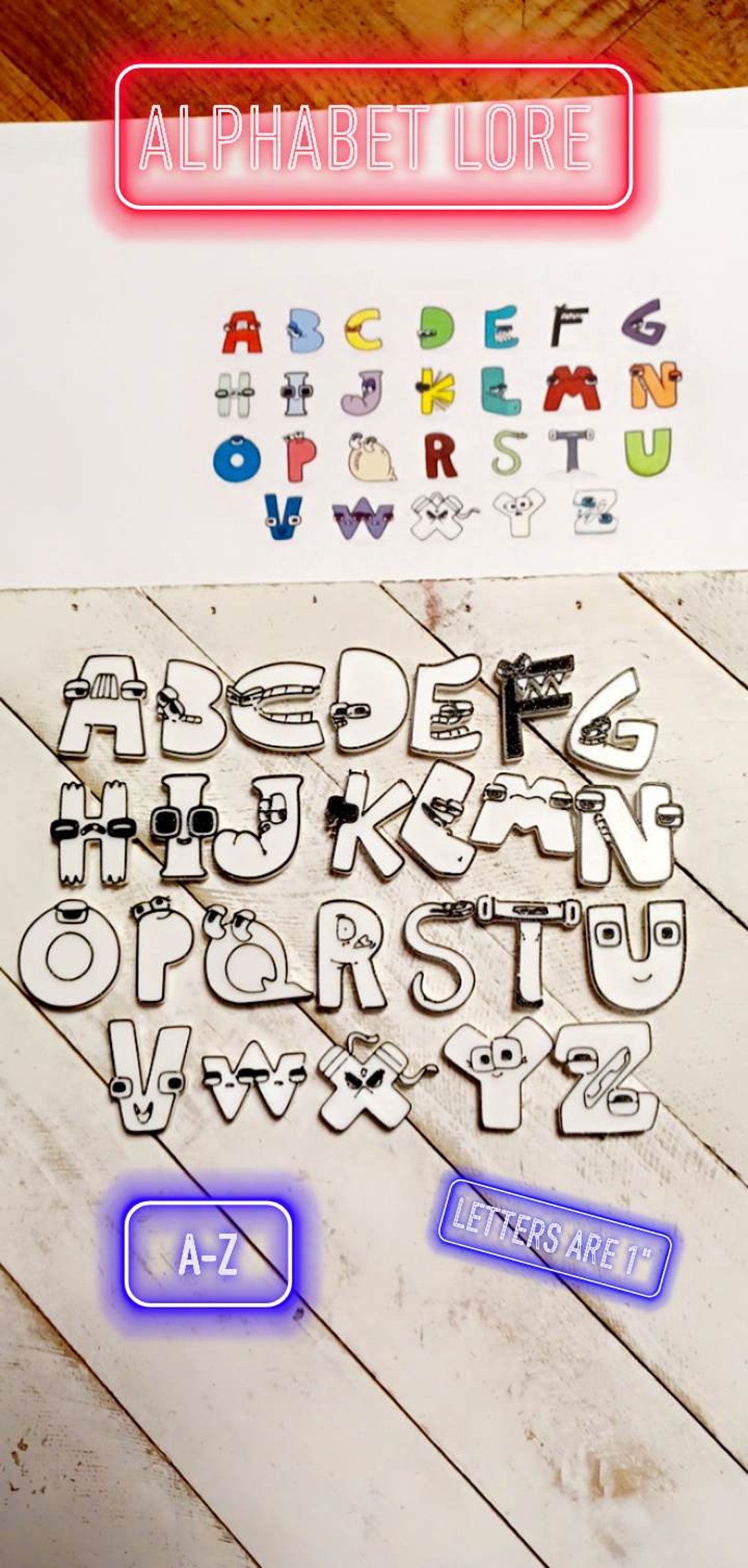 Alphabet Lor Tiny Alphabet A-Z 1' Size Kids Gift / Cake 