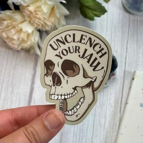 Mental Health Stickers Unclench Your Jaw Mental Health Etsy