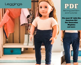 PDF Sewing Pattern for 18 Inch Doll- 3 Length Legging Pattern Fits 18 Inch Dolls Like American Girls, Our Generation, Journey Girls and more