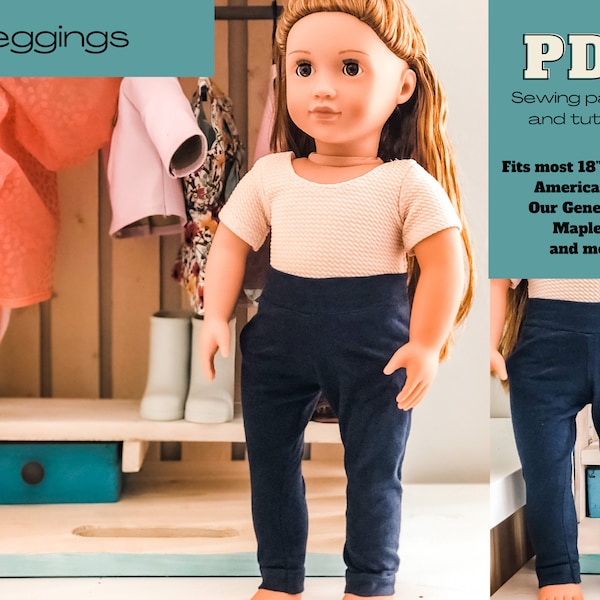 PDF Sewing Pattern for 18 Inch Doll- 3 Length Legging Pattern Fits 18 Inch Dolls Like American Girls, Our Generation, Journey Girls and more