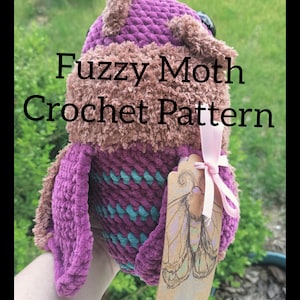 Crochet Fuzzy Moth PATTERN - crochet pattern only