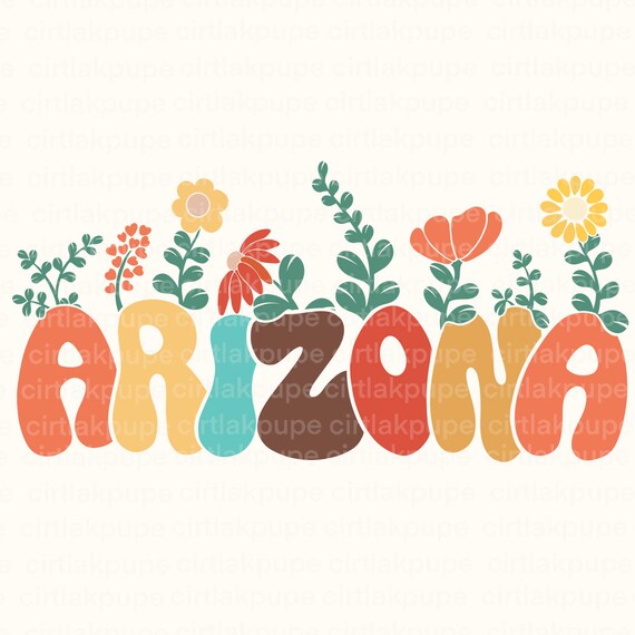 Retro Arizona Popular Png Summer Arizona State Digital Etsy