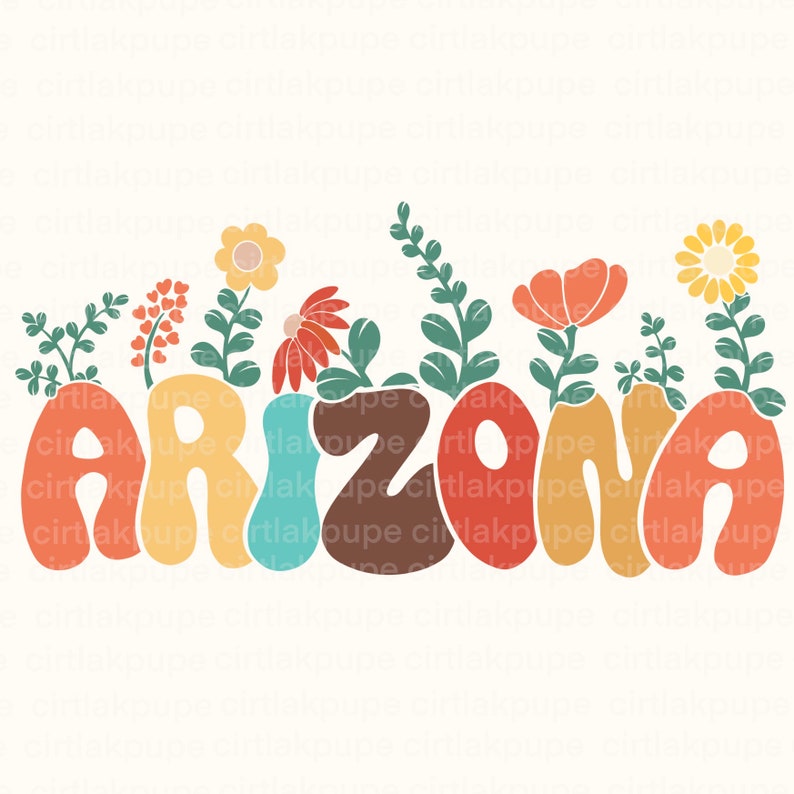 Retro Arizona Popular Png Summer Arizona State Digital Etsy