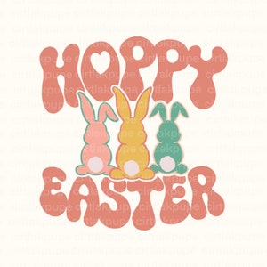 Retro easter png, Hoppy easter trendy sublimation png , Hoppy bunny easter sublimation png , retro easter digital download png ,Cute easter