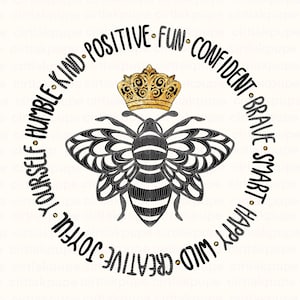 Queen Bee PNG sublimation design   - Beeyoutiful quote digital clipart - Queen Bee crown - bumble bee - Queen Bee Sublimation Design PNG