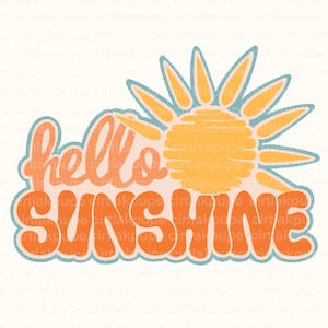 Olá raio de sol verão sol png arquivo sublimação moderno ótimo para camiseta de mãe, ideias de design de cartão de sinal png, sinal de amor png popular, decoração fofa