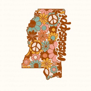 Mississippi State Map popular diseño de descarga digital png, Estados Unidos de América retro Mississippi camisa de sublimación de moda png, Retro